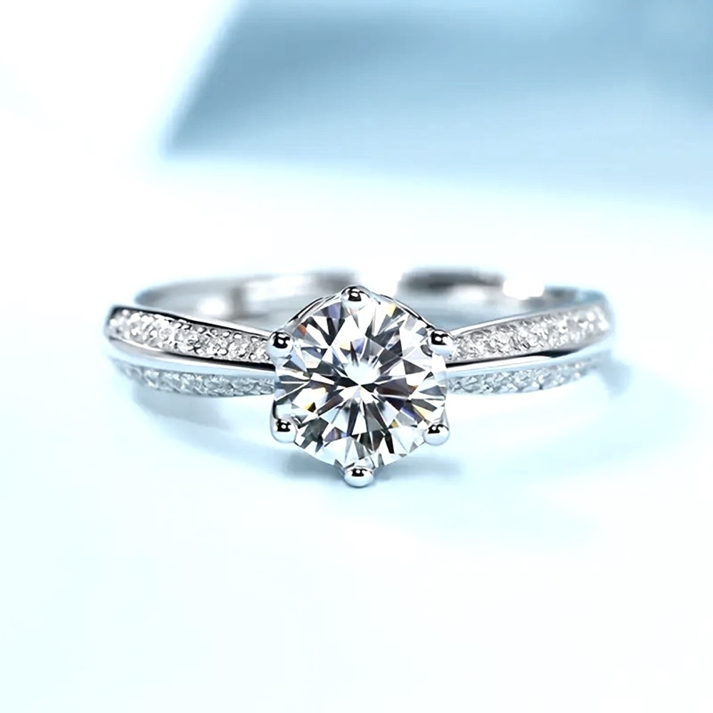 🔥CERTIFIED 1 CT DIAMOND RING LAB CREATED MOISSANITE DIAMOND